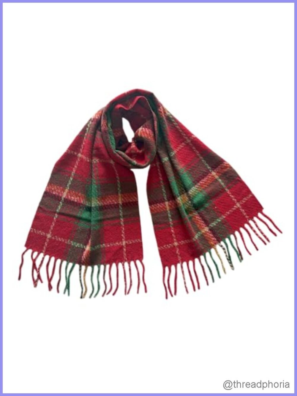 Cashmere-Like Plaid Winter Scarf Shawl Wrap Warm Cozy Long Fringe